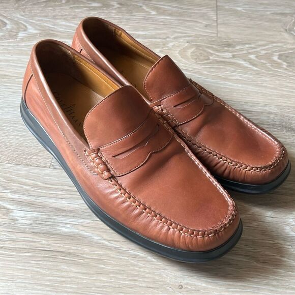 NEW Cole Haan Nike Air C08390 Tan Brown Leather Slip On Penny Loafer Shoe 10.5 main image 6